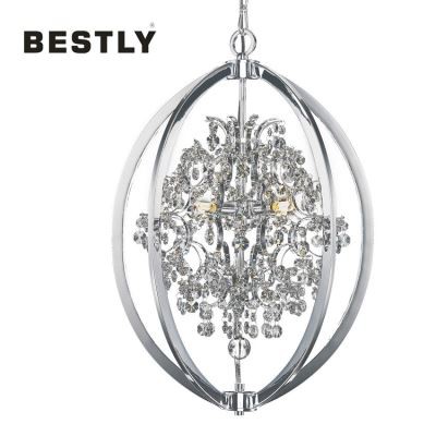 Tes-Crafted Wrought Iron Crystal Pendant Lights Fixture